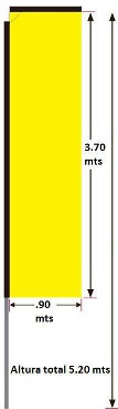 medida bandera rectangular tela