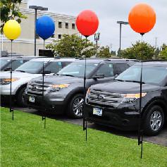 globos publicitarios con asta y estaca de acero galvanizado