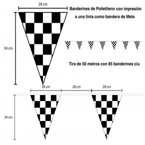 Banderines a cuadros blanco y negro